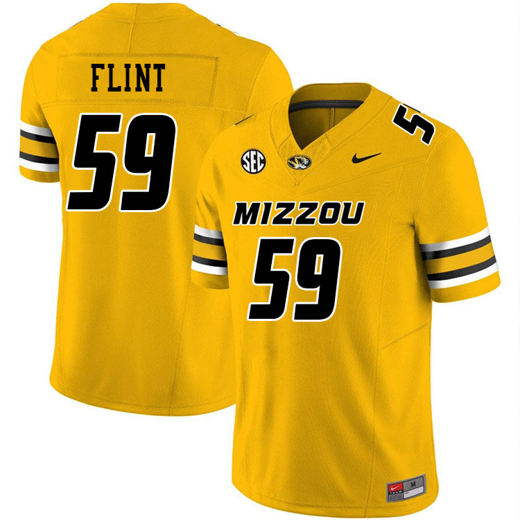 Men #59 Trey Flint Missouri Tigers College Football Jerseys Stitched-Gold